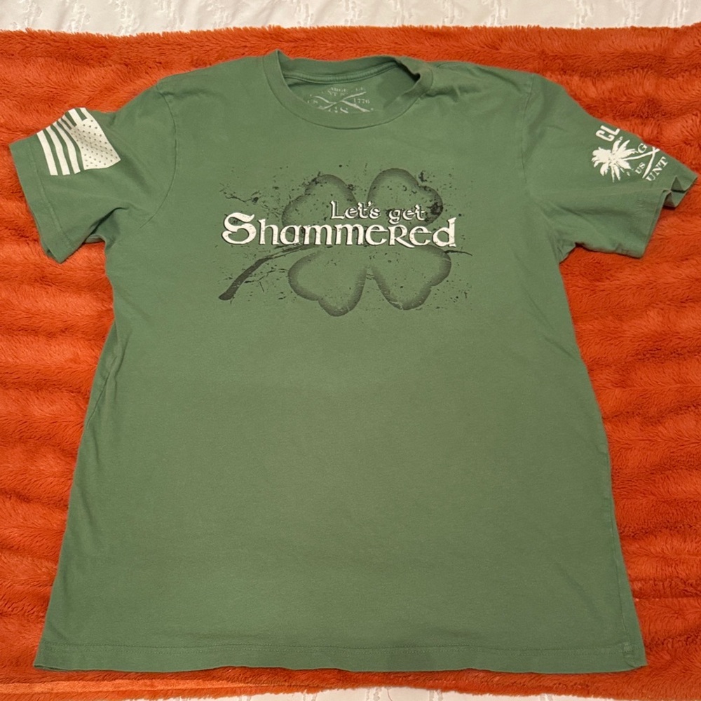 Grunt Style Green 'Let's Get Shammered' Graphic Short Sleeve Tee